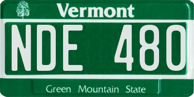 VT license plate NDE480
