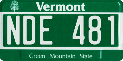 VT license plate NDE481