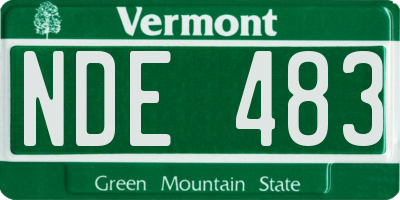 VT license plate NDE483