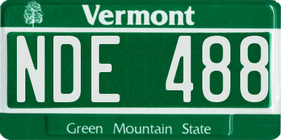 VT license plate NDE488