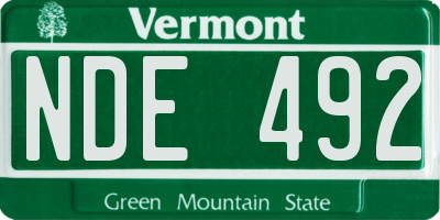 VT license plate NDE492