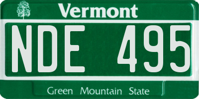 VT license plate NDE495