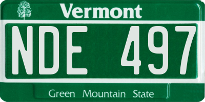 VT license plate NDE497