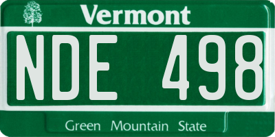 VT license plate NDE498