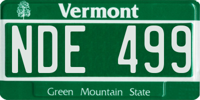 VT license plate NDE499