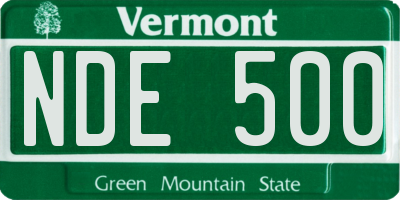 VT license plate NDE500