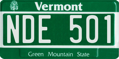 VT license plate NDE501