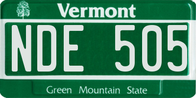 VT license plate NDE505