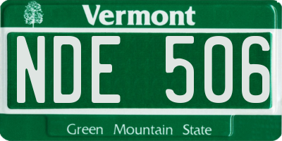 VT license plate NDE506