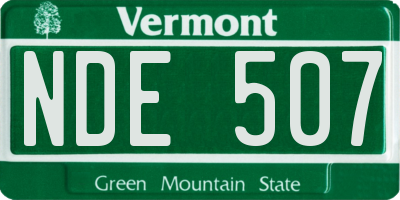 VT license plate NDE507
