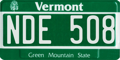 VT license plate NDE508