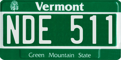 VT license plate NDE511