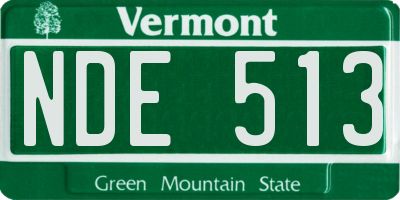 VT license plate NDE513
