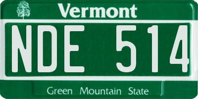VT license plate NDE514