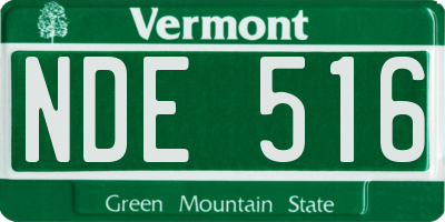 VT license plate NDE516