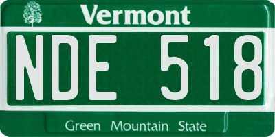 VT license plate NDE518