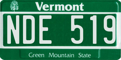 VT license plate NDE519
