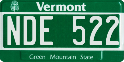 VT license plate NDE522