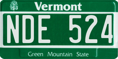 VT license plate NDE524