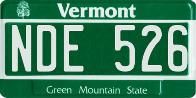 VT license plate NDE526