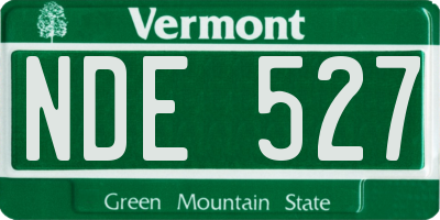 VT license plate NDE527