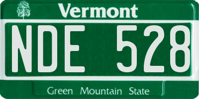 VT license plate NDE528