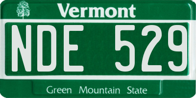 VT license plate NDE529