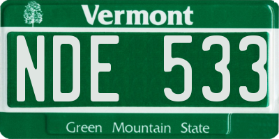 VT license plate NDE533
