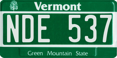 VT license plate NDE537