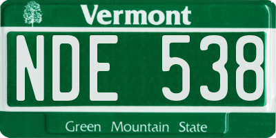 VT license plate NDE538