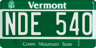VT license plate NDE540