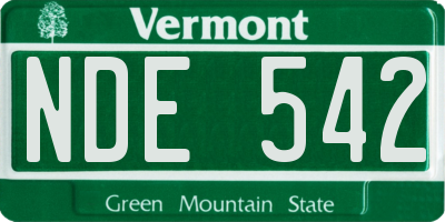 VT license plate NDE542