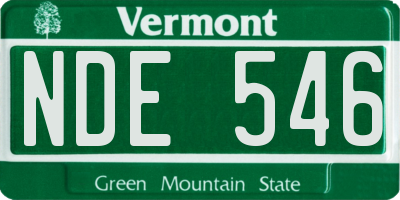VT license plate NDE546