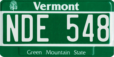 VT license plate NDE548