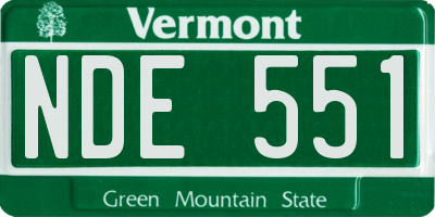 VT license plate NDE551