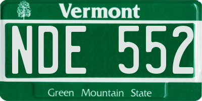 VT license plate NDE552