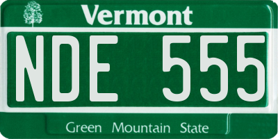 VT license plate NDE555