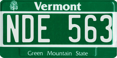 VT license plate NDE563