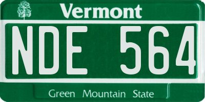 VT license plate NDE564