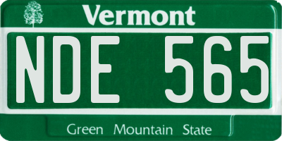 VT license plate NDE565