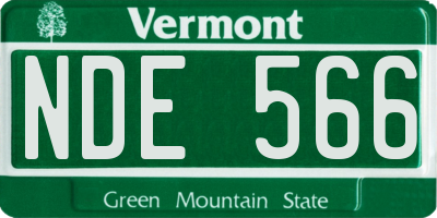 VT license plate NDE566