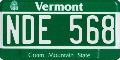 VT license plate NDE568