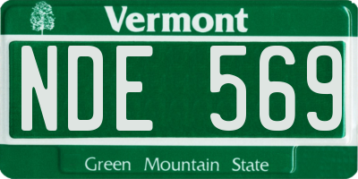 VT license plate NDE569