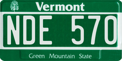 VT license plate NDE570