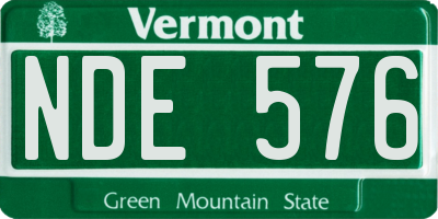 VT license plate NDE576