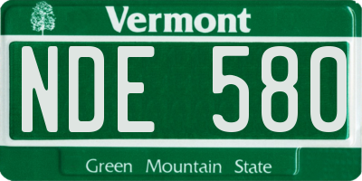 VT license plate NDE580