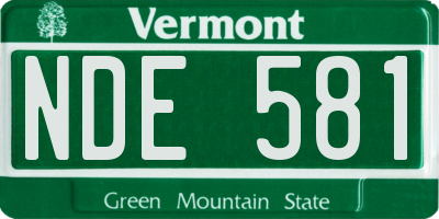 VT license plate NDE581