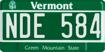 VT license plate NDE584