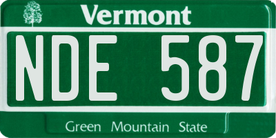 VT license plate NDE587