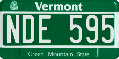VT license plate NDE595
